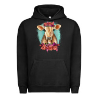 Pigment Black Floral Cow Urban Hoodie - RanaPortraitStore