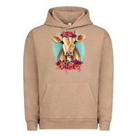 Pigment Burro Floral Cow Urban Hoodie - RanaPortraitStore