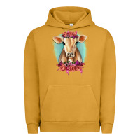 Pigment Peanut Butter Floral Cow Urban Hoodie - RanaPortraitStore