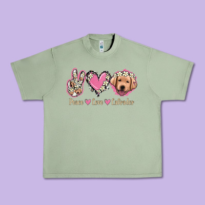 Peace Love Labrador Urban Heavy Tee Designed By Jasminsmagicworld