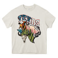 Cream Texas 4th of July Heavy Core Tee - FaDigitalArtStudio