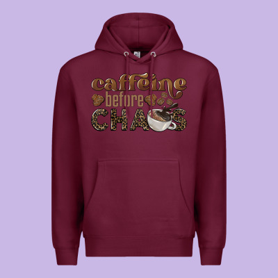 Caffeine Before Chaos Premium Hoodie Designed By Barkaloodesign
