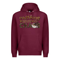 Burgundy caffeine before chaos Premium Hoodie - BarkalooDesign