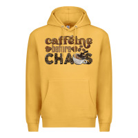 Mustard caffeine before chaos Premium Hoodie - BarkalooDesign