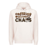 Pale Pink caffeine before chaos Premium Hoodie - BarkalooDesign