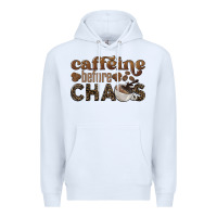 White caffeine before chaos Premium Hoodie - BarkalooDesign