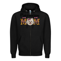 Black western mom pomeranian Zipper Hoodie - RanaPortraitStore