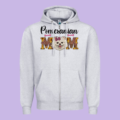 Western Mom Pomeranian Zipper Hoodie Designed By Ranaportraitstore