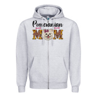 Heather Grey western mom pomeranian Zipper Hoodie - RanaPortraitStore