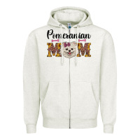 Oatmeal Heather western mom pomeranian Zipper Hoodie - RanaPortraitStore