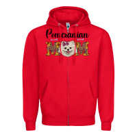 Red western mom pomeranian Zipper Hoodie - RanaPortraitStore