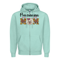 Seafoam western mom pomeranian Zipper Hoodie - RanaPortraitStore