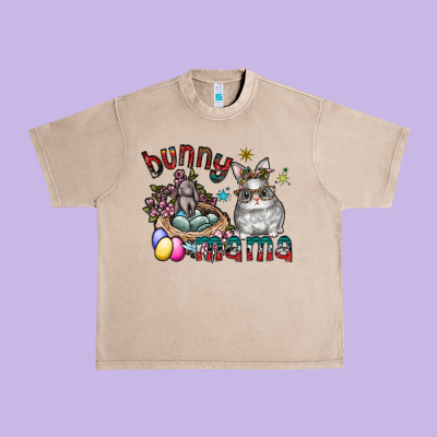 Bunny Mama Urban Heavy Tee Designed By Cowhidedigitalart
