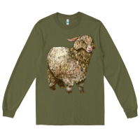 Army Green Angora Goat Long Sleeve Tee - LillyAllenDesigns