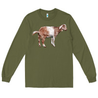 Army Green Nubian Goat Long Sleeve Tee - LillyAllenDesigns