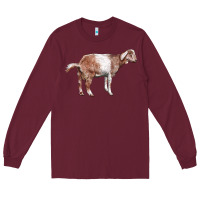 Burgundy Nubian Goat Long Sleeve Tee - LillyAllenDesigns