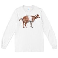 White Nubian Goat Long Sleeve Tee - LillyAllenDesigns