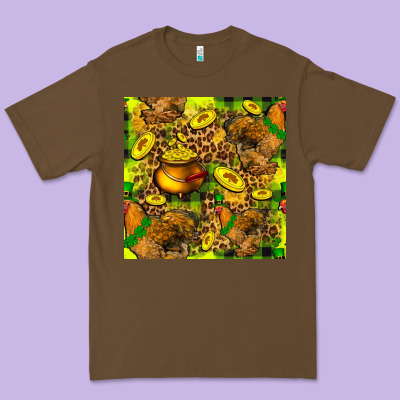 St. Patrick's Chicken With Pot Of Gold Premium Tee Designed By Fadigitalartstudio