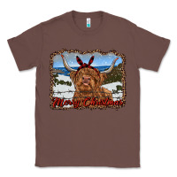 Chestnut merry christmas highland cow with farm Classic Tee - RanaPortraitStore