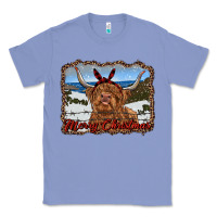 Colony Blue merry christmas highland cow with farm Classic Tee - RanaPortraitStore