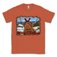 Copper merry christmas highland cow with farm Classic Tee - RanaPortraitStore