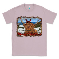 Lilac merry christmas highland cow with farm Classic Tee - RanaPortraitStore