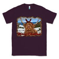 Plum merry christmas highland cow with farm Classic Tee - RanaPortraitStore