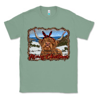 Sage merry christmas highland cow with farm Classic Tee - RanaPortraitStore