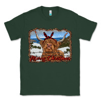 Sports Green merry christmas highland cow with farm Classic Tee - RanaPortraitStore