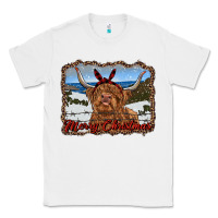 White merry christmas highland cow with farm Classic Tee - RanaPortraitStore