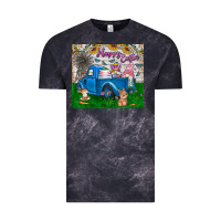 Cloud Black happy easter truck Vintage Tee - CowhideDigitalArt