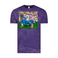 Cloud Purple happy easter truck Vintage Tee - CowhideDigitalArt