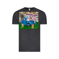 Vintage Black happy easter truck Vintage Tee - CowhideDigitalArt
