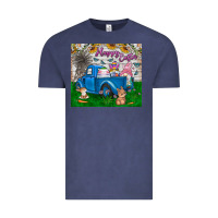 Vintage Denim happy easter truck Vintage Tee - CowhideDigitalArt