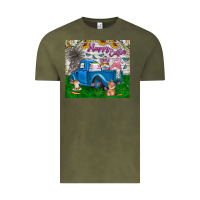 Vintage Olive happy easter truck Vintage Tee - CowhideDigitalArt