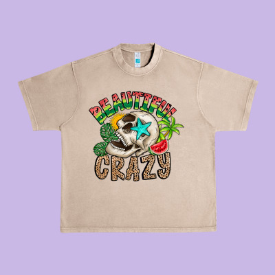 Beautiful Crazy Summer Urban Heavy Tee Designed By Cowhidedigitalart