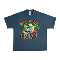 Midnight Navy Beautiful Crazy Summer Urban Heavy Tee - CowhideDigitalArt
