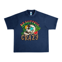 Navy Beautiful Crazy Summer Urban Heavy Tee - CowhideDigitalArt