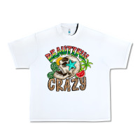 White Beautiful Crazy Summer Urban Heavy Tee - CowhideDigitalArt
