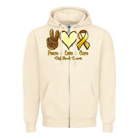 Sandshell Peace Love Cure Childhood Cancer Zipper Hoodie - Jasminsmagicworld