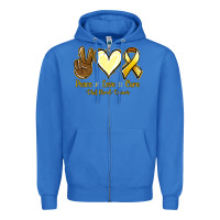 True Royal Peace Love Cure Childhood Cancer Zipper Hoodie - Jasminsmagicworld