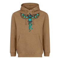 Toasted Coconut turquoise thunderbird Heavyweight Hoodie - RanaPortraitStore