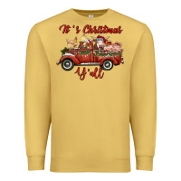 Antique Gold it's christmas y'all truck with farm animals Premium Sweatshirt - RanaPortraitStore