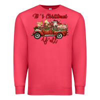 Cardinal it's christmas y'all truck with farm animals Premium Sweatshirt - RanaPortraitStore