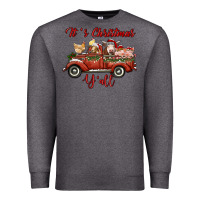 Charcoal Heather it's christmas y'all truck with farm animals Premium Sweatshirt - RanaPortraitStore