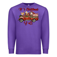 Purple it's christmas y'all truck with farm animals Premium Sweatshirt - RanaPortraitStore