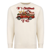 Sandshell it's christmas y'all truck with farm animals Premium Sweatshirt - RanaPortraitStore