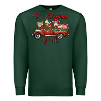 Sports Green it's christmas y'all truck with farm animals Premium Sweatshirt - RanaPortraitStore