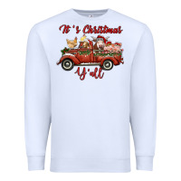 White it's christmas y'all truck with farm animals Premium Sweatshirt - RanaPortraitStore