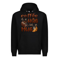 Black coffee is a hug in a mug Premium Hoodie - BarkalooDesign